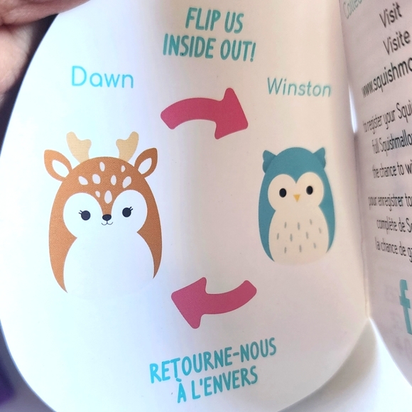 Dawn 🔄 Winston 🦉🦌Large FlipA Mallow Original Squishmallow by Kelly Toy☆》NWT《☆ - Picture 6 of 7